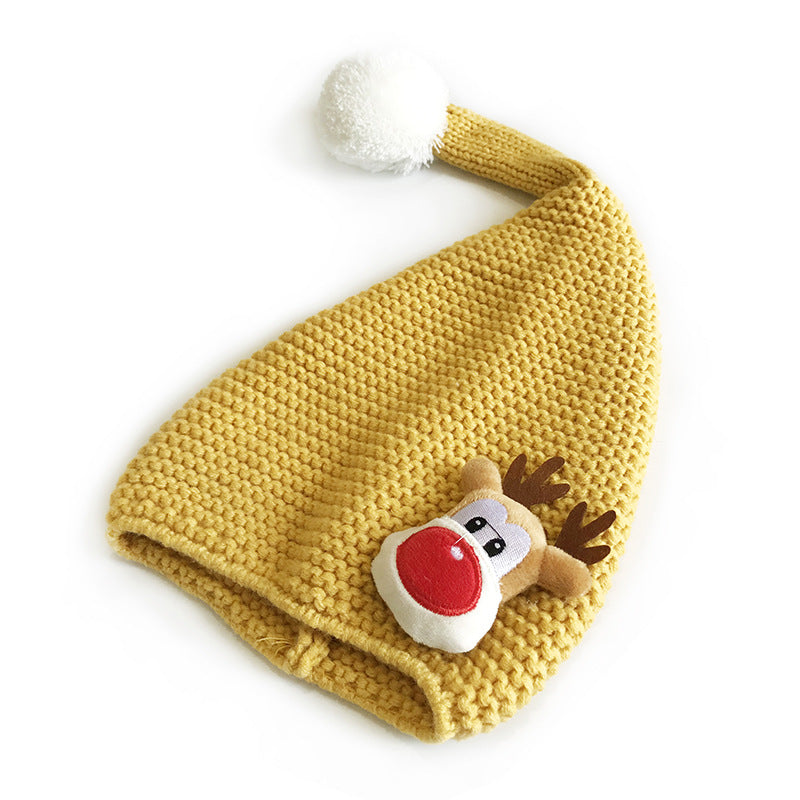 Wholesale Children's Cartoon Christmas Fur Ball Warm Knitted Beanie
